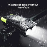 RidStar 3-in-1 Bike Light with Horn & Mount | Wireless Cycling Flashlight for Mountain & Road Bikes