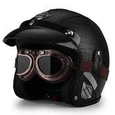 Ridstar Open Face Vintage Motorcycle Helmet | Removable Cruiser Mask | 3/4 Helmet | Breathable All Seasons Protection