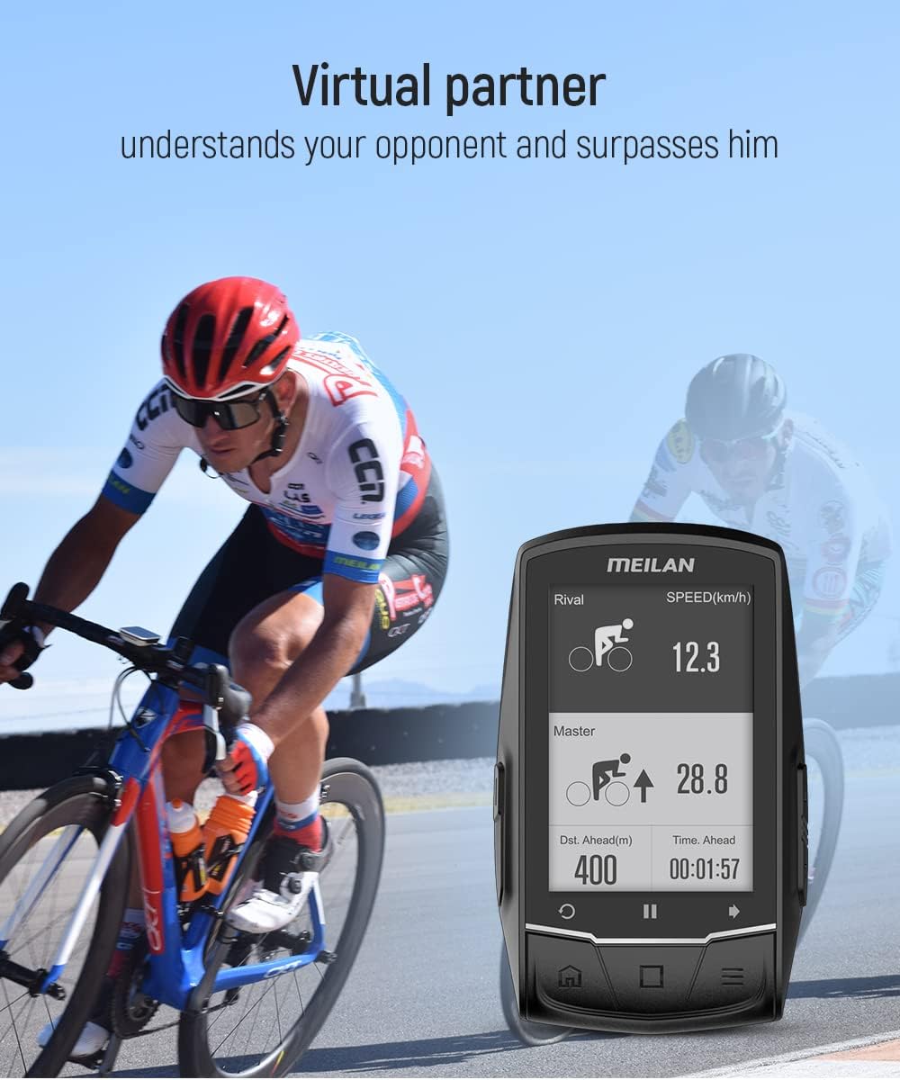 ridstar GPS Bike Computer with Navigation, Bluetooth-Cadence/HR Sensor Connectivity