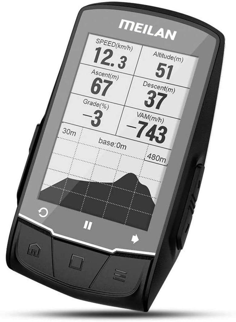 ridstar GPS Bike Computer with Navigation, Bluetooth-Cadence/HR Sensor Connectivity