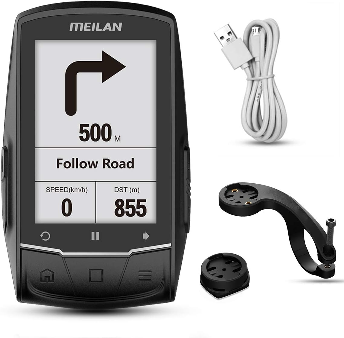 ridstar GPS Bike Computer with Navigation, Bluetooth-Cadence/HR Sensor Connectivity