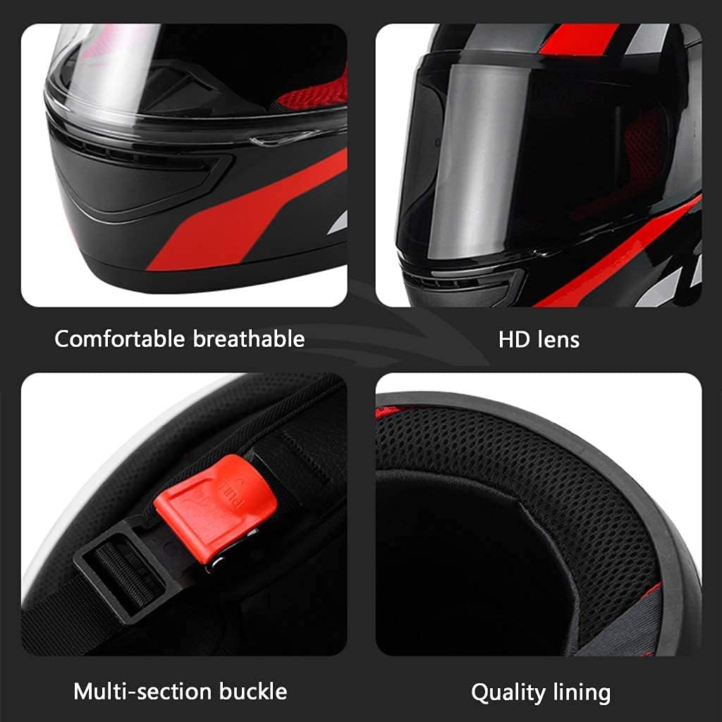 Ridstar DOT Certified Cat Ears Motorcycle Helmet with Visor - Full Face Protection for Men Women