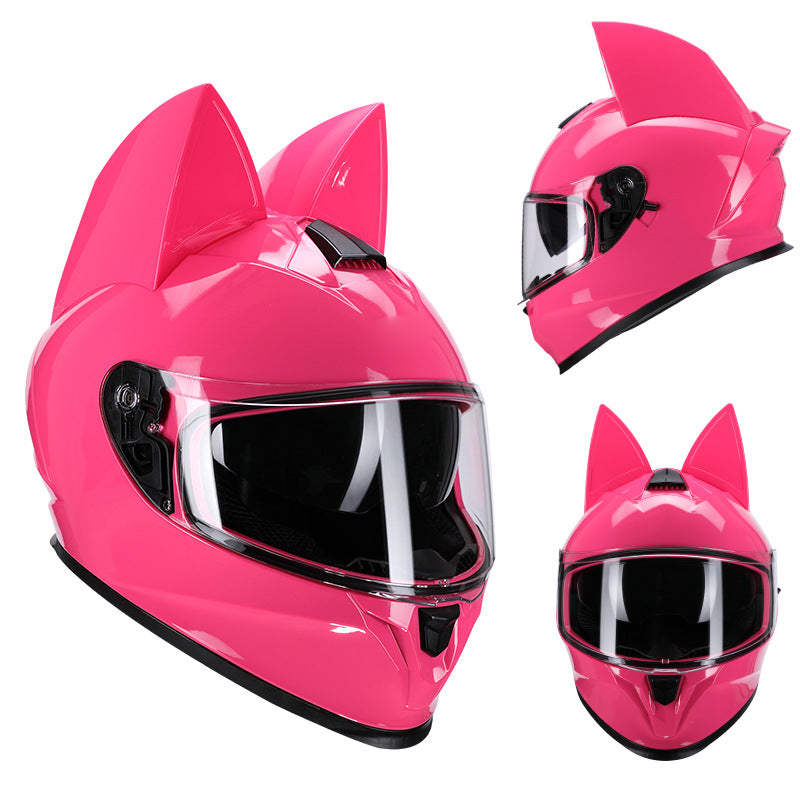 Ridstar DOT Certified Cat Ears Motorcycle Helmet with Visor - Full Face Protection for Men Women