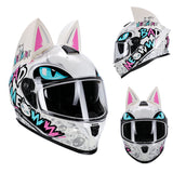 Ridstar DOT Certified Cat Ears Motorcycle Helmet with Visor - Full Face Protection for Men Women