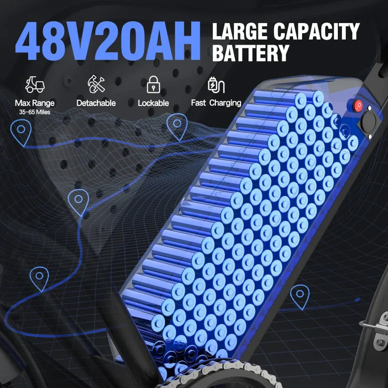 Ridstar E Bike E26 Dual Motor 1000W 48V 23AH Battery