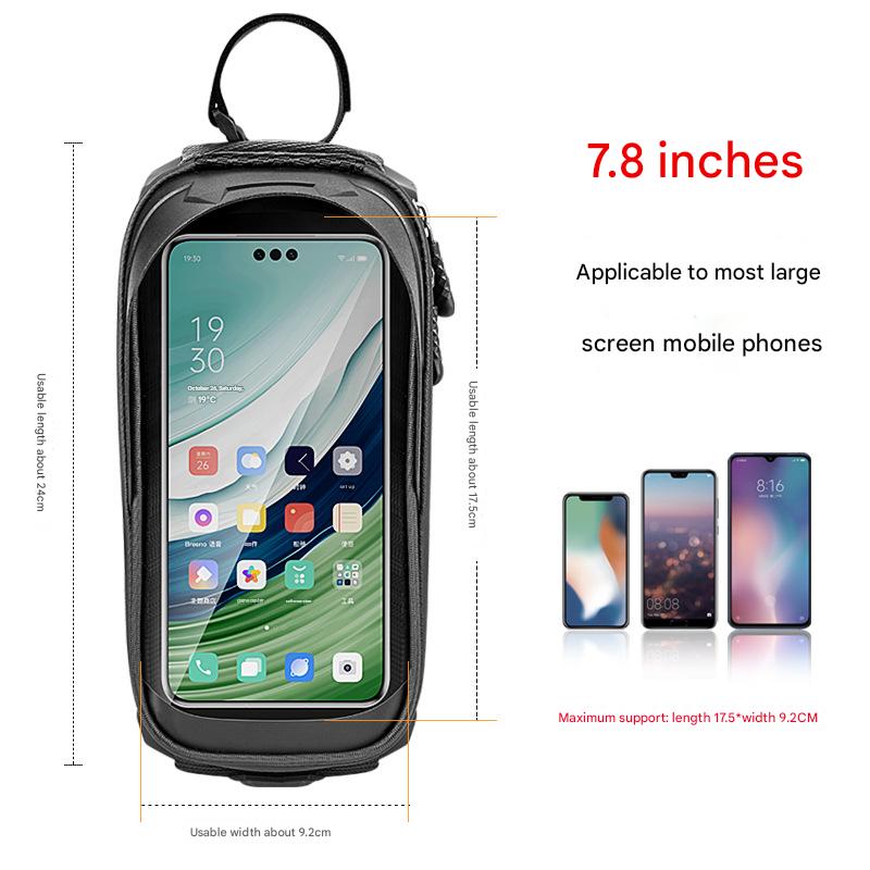 Ridstar Hardshell Touchscreen Bike Bag - 7.8-inch Large Screen Waterproof Top Tube Bag