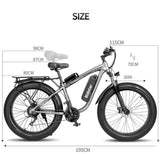 Ridstar E Bike E26 Dual Motor 1000W 48V 23AH Battery