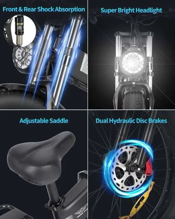 Ridstar H26 Pro Folding E‑Bike 1500 W • 48 V 23 Ah • Folds in 10 Sec
