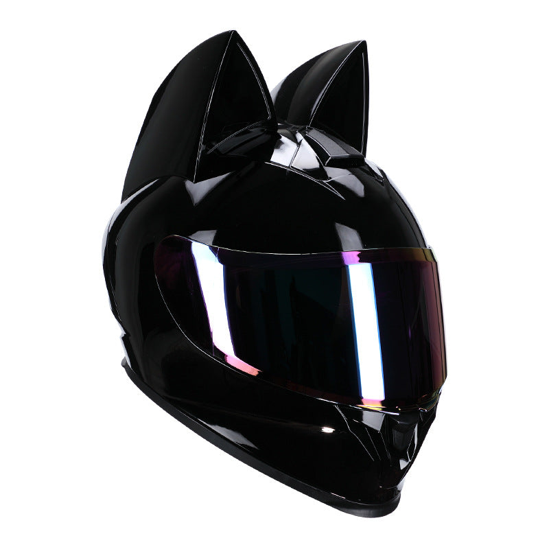 Ridstar DOT Certified Cat Ears Motorcycle Helmet with Visor - Full Face Protection for Men Women