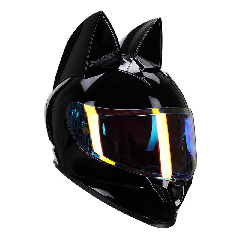 Ridstar DOT Certified Cat Ears Motorcycle Helmet with Visor - Full Face Protection for Men Women