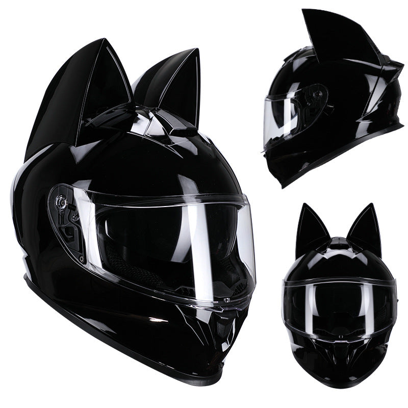 Ridstar DOT Certified Cat Ears Motorcycle Helmet with Visor - Full Face Protection for Men Women