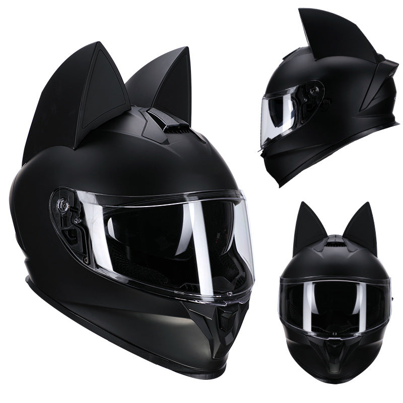 Ridstar DOT Certified Cat Ears Motorcycle Helmet with Visor - Full Face Protection for Men Women