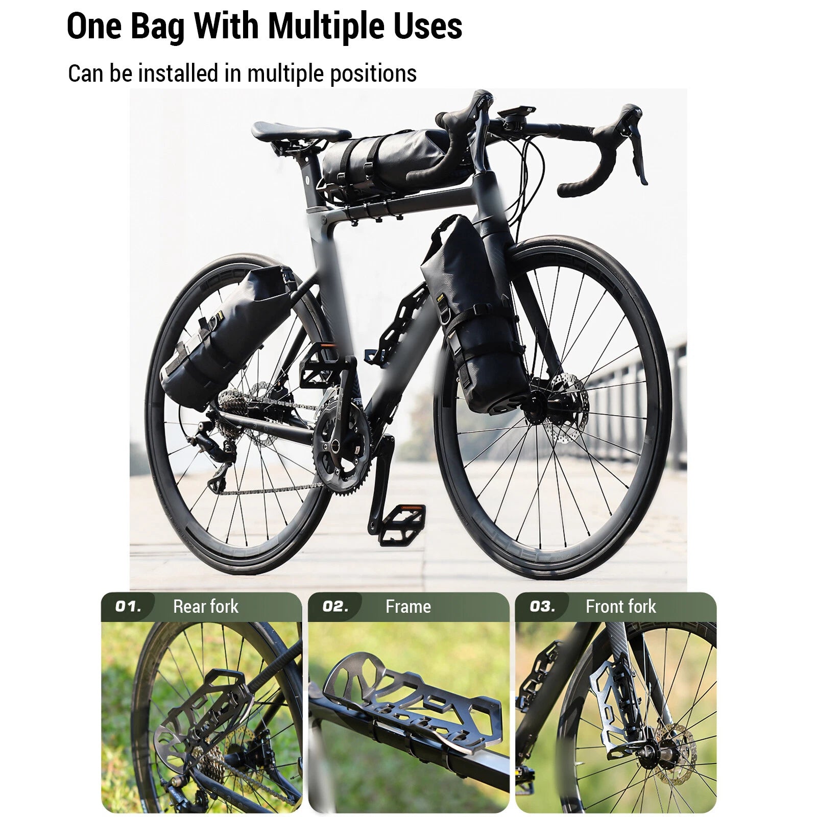 Ridstar Waterproof Bike Fork Bags 5L Capacity - 2 Pack Front Storage Bags Mountain Road Bike Accessories
